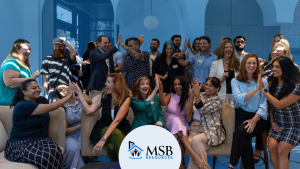 Multifamily leaders celebrating together at the Multifamily Breakfast Club Dallas debut event
